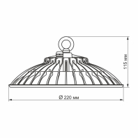 LED світильник підвісний ХайБей  VIDEX 50W 5000K, Videx, 24368