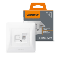 Розетка CAT3 одинарна телефонна біла VIDEX BINERA, Videx, 24438