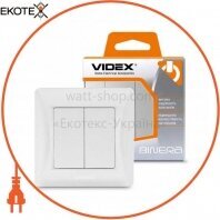 Videx 24444 videx binera выключатель белый 2кл (vf-bnsw2-w) (20/120)