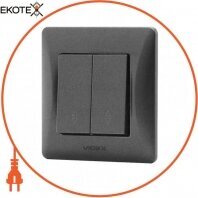 Videx 24459 videx binera выключатель черный графит 2кл проходной (vf-bnsw2p-bg) (20/120)