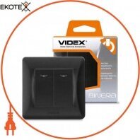 Videx 24460 videx binera выключатель черный графит 2кл с подстветкой (vf-bnsw2l-bg) (20/120)