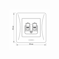 Розетка CAT6+CAT3 подвійна чорний графіт VIDEX BINERA, Videx, 24574
