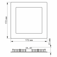 LED світильник з регулюванням колірності, вбудований квадрат VIDEX 12W 3000-6200K С3, Videx, 24629