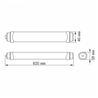LED світильник IP65 лінійний магістральний VIDEX 18W 0,6М 5000K, Videx, 24637
