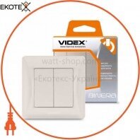 Videx 24681 videx binera выключатель кремовый 2кл (vf-bnsw2-cr) (20/120)
