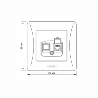 Розетка CAT3 одинарна телефонна кремова VIDEX BINERA, Videx, 24698