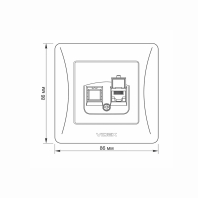 Розетка CAT6 одинарна комп'ютерна кремова VIDEX BINERA, Videx, 24699