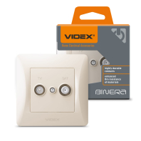 VIDEX BINERA Розетка TV+SAT конечная кремовая (VF-BNSK2TVSATE-CR) (20/120)