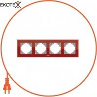 VIDEX BINERA Рамка красное стекло 4 поста горизонтальная (VF-BNFRG4H-RD) (6/48)