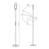 LED торшер білий VIDEX TF07W 14W 3000-5500K, Videx, 24857