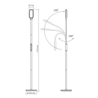 LED торшер чорний VIDEX TF07B 14W 3000-5500K, Videx, 24858