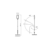 LED торшер чорний VIDEX TF07B 14W 3000-5500K, Videx, 24858