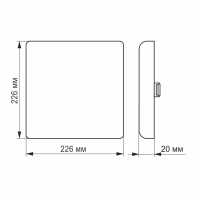 LED світильник безрамковий квадратний VIDEX 33W 4100K, Videx, 25146