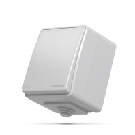 VIDEX BINERA IP65 Выключатель наружный 1кл серый (VF-BNW11-G) (10/100)