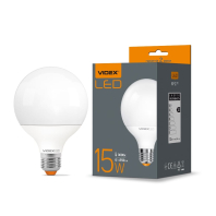 LED лампа VIDEX  G95e 15W E27 3000K, Videx, 25231