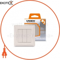 Videx 25449 videx binera выключатель 3кл кремовый(vf-bnsw3-cr) (20/120)
