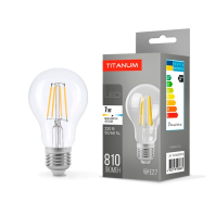 LED лампа TITANUM  Filament A60 7W E27 4100K, Titanum, 25522