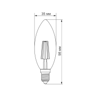 LED лампа TITANUM  Filament C37 4W E14 2200K бронза, Titanum, 25524