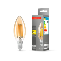 LED лампа TITANUM  Filament C37 4W E14 2200K бронза, Titanum, 25524