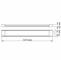 LED світильник лінійний VIDEX 54W 1,2М 5000K, Videx, 25535