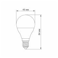 LED лампа TITANUM G45 6W E14 3000K, Titanum, 25680