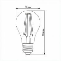 LED лампа VIDEX Filament A60F 10W E27 4100K, Videx, 25791