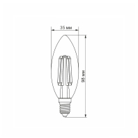 LED лампа VIDEX Filament C37F 6W E14 3000K, Videx, 25793