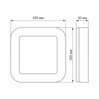 LED світильник ART IP65 квадратний VIDEX 30W 5000K, Videx, 25804