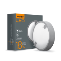 LED світильник IP65 круглий VIDEX 18W 5000K з сенсором освітленості, Videx, 26106