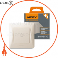 VIDEX BINERA Кнопка звонка 1кл кремовая (VF-BNDB1-CR) (20/120)