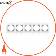 VIDEX BINERA Рамка белое стекло 5 поста горизонтальная (VF-BNFRG5H-W) (6/48)