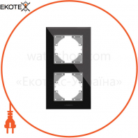 VIDEX BINERA Рамка черное стекло 2 поста вертикальна (VF-BNFRG2V-B) (6/48)