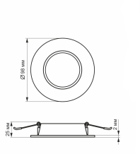 LED світильник Back вбудований круглий VIDEX 4W 5000K, Videx, 26337