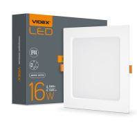 LED світильник Back вбудований квадрат VIDEX 16W 5000K, Videx, 26342