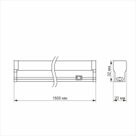 LED свiтильник лiнiйний Т5 TITANUM 25W 1.5М 5000K, Titanum, 26380