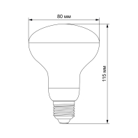 LED лампа VIDEX Filament R80FF 09W E27 1200K, Videx, 26413