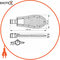 LED ліхтар вуличний VIDEX IP65 50W 5000K VL-SLE15-506, Videx, 26457