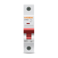 Автоматичний вимикач RS4 1п 6А 4,5кА С VIDEX RESIST, Videx, 26502