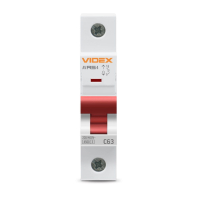 Автоматичний вимикач RS4 1п 63А С 4,5кА VIDEX RESIST, Videx, 26512