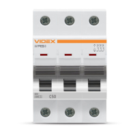 Автоматичний вимикач RS6 3п 50А 6кА С VIDEX RESIST, Videx, 26588