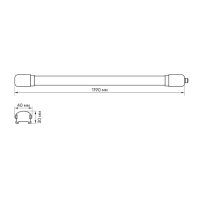 LED світильник IP65 лінійний TITANUM 36W 1.2М 6500K, Titanum, 26707