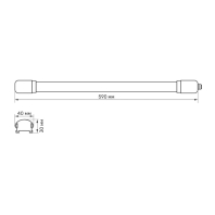 LED світильник IP65 лінійний TITANUM 18W 0.6М 6500K, Titanum, 26708