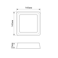 LED Світильник квадратний накладний TITANUM 12W 5000K, Titanum, 27087
