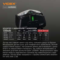 Налобний світлодіодний ліхтарик VIDEX VLF-H055D 500Lm 5000K, Videx, 27212