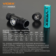 Налобний світлодіодний ліхтарик VIDEX VLF-H065A 1200Lm 5000K, Videx, 27213