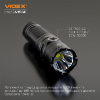 Портативний світлодіодний ліхтарик VIDEX VLF-A355C 4000Lm 5000K, Videx, 27214