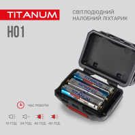 Налобний світлодіодний ліхтарик TITANUM TLF-H01 100Lm 6500K, Titanum, 27324