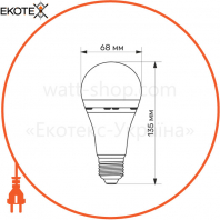 LED лампа аккумуляторная TITANUM A68 10W E27 4000K 220V
