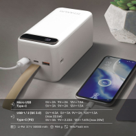 Повербанк 50000mAh TITANUM 741S 22.5W White, Titanum, 27532