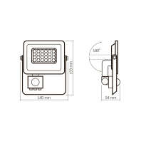 LED прожектор VIDEX F2e 10W 900Lm 5000K 220V з датчиком руху та освітленості, Videx, 27541